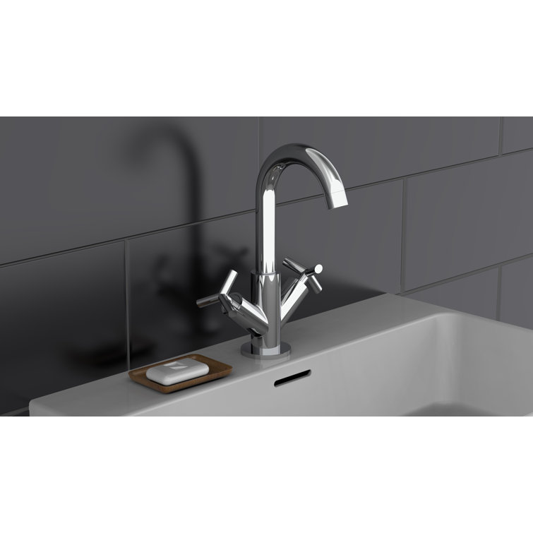 SCHÜTTE ELIOT Waschtischarmatur mit Zugstange, Wasserhahn Bad mit ...